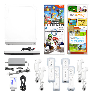 Nintendo Wii Console HD + Pick 1-4 Voomwa Remotes, Wii Sports